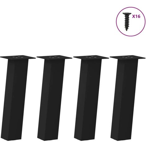 Coffee Table Legs 4 pcs Black 30 cm Steel vidaXL