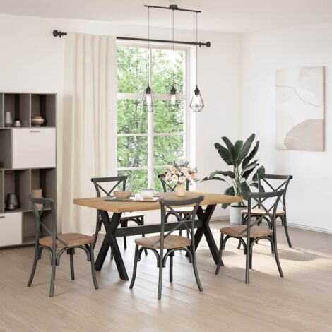 Dining Table NOAIN X-Shaped Legs 160x90x75 cm Solid Wood Pine vidaXL