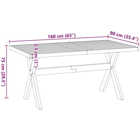 Dining Table NOAIN X-Shaped Legs 160x90x75 cm Solid Wood Pine vidaXL