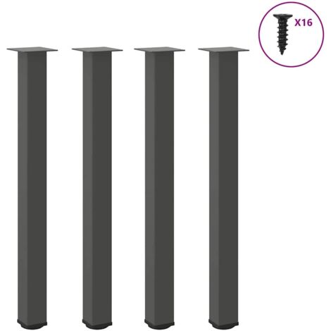 Bar Table Legs 4 pcs Anthracite 100-102 cm Steel vidaXL