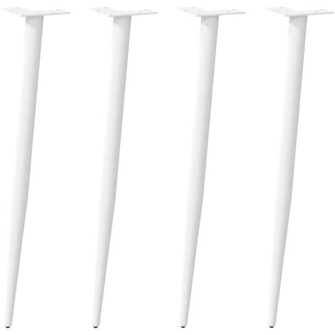 Console Table Legs Conical Shape 4 pcs White 72-73 cm Steel vidaXL