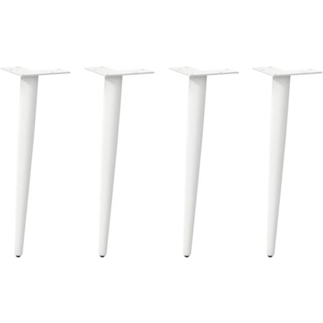 Coffee Table Legs Conical Shape 4 pcs White 30-31 cm Steel vidaXL