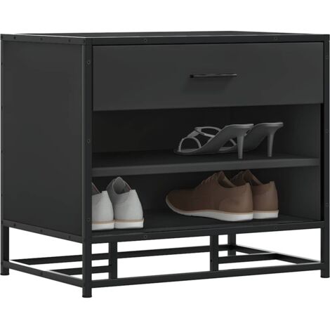Shoe Bench Black 60x40x53.5 cm Engineered Wood and Metal vidaXL (1/5)
