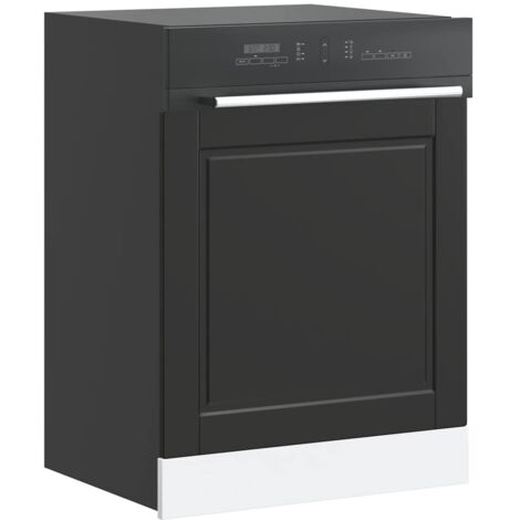 Dishwasher Panel Porto Black 60x1.5x67 cm Engineered Wood vidaXL