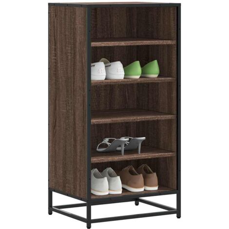 Shoe Rack Brown Oak 48x38x97.5 cm Engineered Wood vidaXL (1/5)