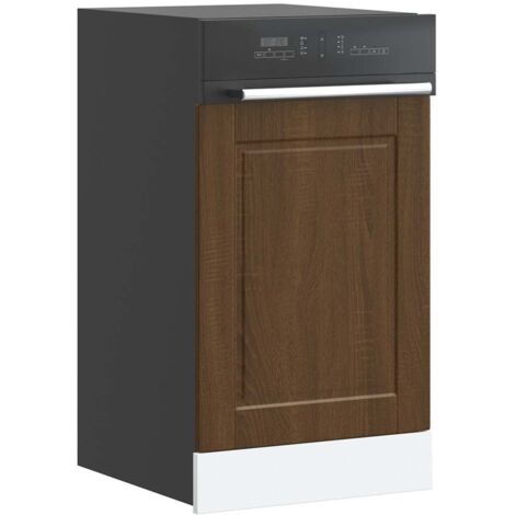 Dishwasher Panel Porto Brown Oak 45x1,5x67 cm Engineered Wood vidaXL