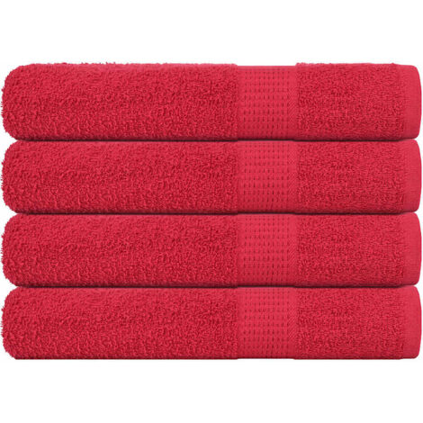 Towels 4 pcs Red 100x200 cm 360 gsm 100% Cotton vidaXL