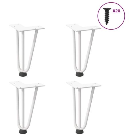 Hairpin Legs for Coffee Table 4 pcs White 20 cm Solid Steel vidaXL
