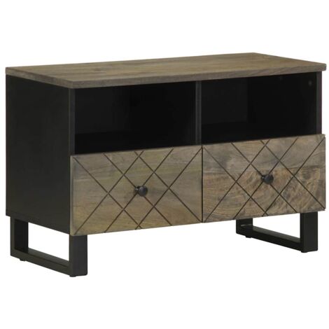 TV Cabinet Black 70x33x46 cm Solid Wood Mango vidaXL (1/5)