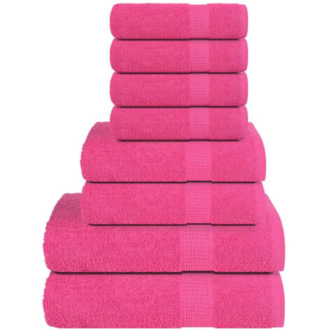 8 Piece Towel Set Pink 360 gsm 100% Cotton vidaXL (1/5)