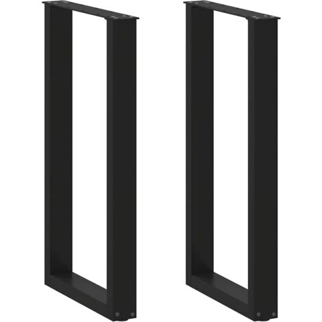 Bar Table Legs U-Shaped 2 pcs Black 40x(90-91) cm Steel vidaXL