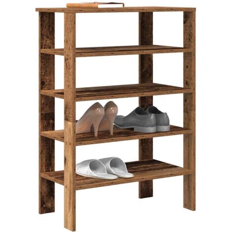 Shoe Rack Old Wood 61x32x87.5 cm Engineered Wood vidaXL (1/5)