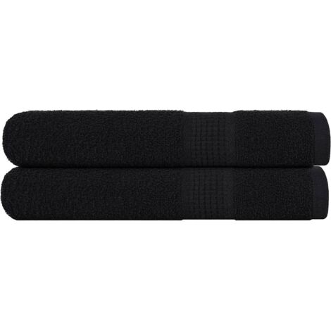 Sauna Towels 2 pcs Black 80x200 cm 360 gsm 100% Cotton vidaXL