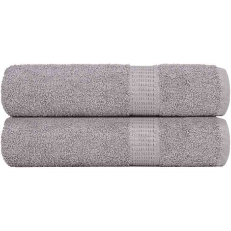Bath Towels 2 pcs Grey 100x150 cm 360 gsm 100% Cotton vidaXL