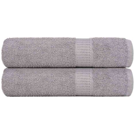 Hand Towels 2 pcs Grey 50x100 cm 360 gsm 100% Cotton vidaXL