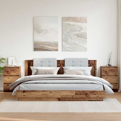Bedside Cabinets 2 pcs Old Wood 40x35x62.5 cm Engineered Wood vidaXL
