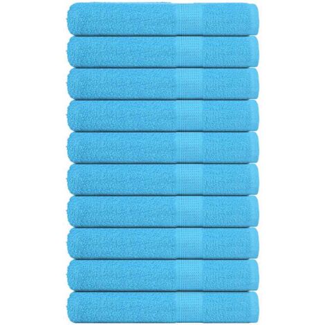 Towels 10 pcs Turquoise 100x200 cm 360 gsm 100% Cotton vidaXL