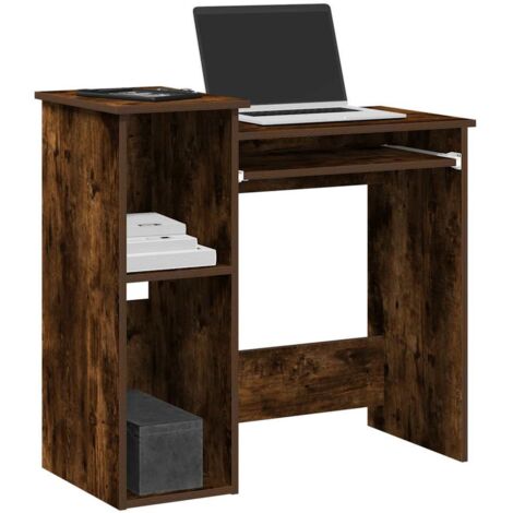 Desk with Shelves Smoked Oak 84x40x78 cm Engineered Wood vidaXL (1/5)