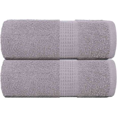Guest Towels 2 pcs Grey 30x50 cm 360 gsm 100% Cotton vidaXL