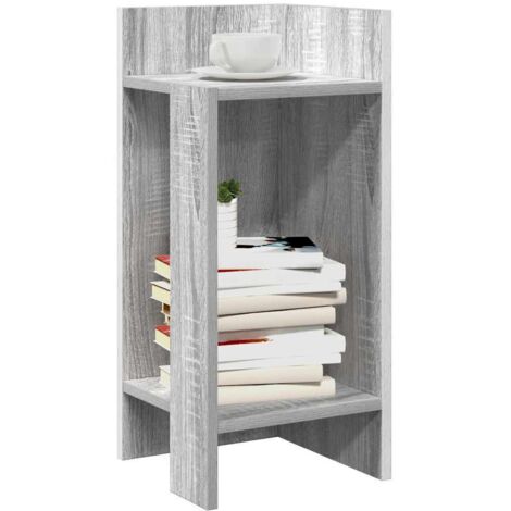 Side Table with Shelf Grey Sonoma 25.5x27x60 cm vidaXL