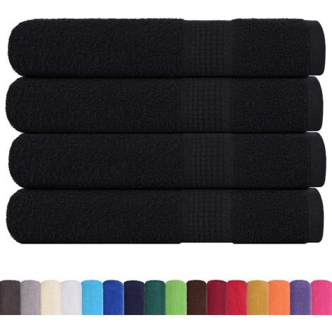 Sauna Towels 4 pcs Black 80x200 cm 360 gsm 100% Cotton vidaXL