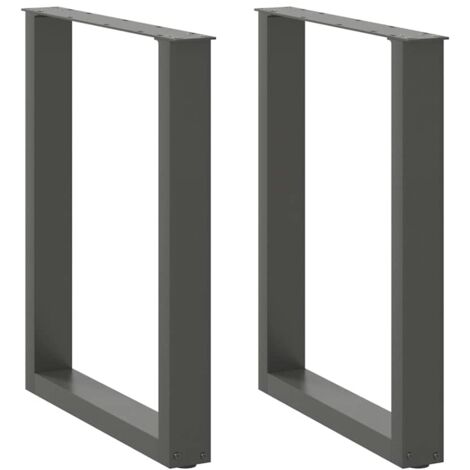 Dining Table Legs U-Shaped 2 pcs Anthracite 70x(72-73) cm Steel vidaXL