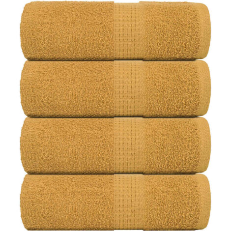 Wash Towels 4 pcs FROGN Gold 30x30 cm 100% Cotton vidaXL