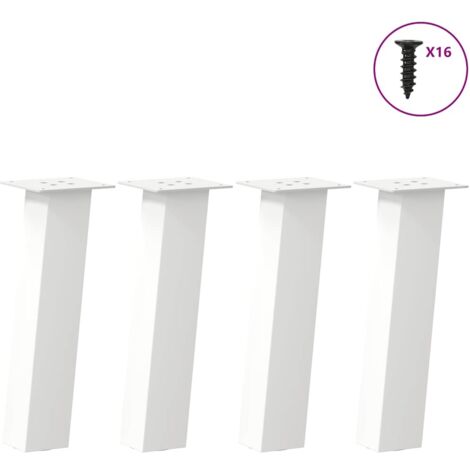 Coffee Table Legs 4 pcs White 30 cm Steel vidaXL