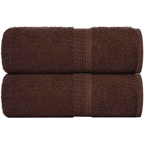 Guest Towels 2 pcs Brown 30x50 cm 360 gsm 100% Cotton vidaXL