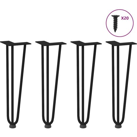 Hairpin Legs for Coffee Table 4 pcs Black 42 cm Solid Steel vidaXL