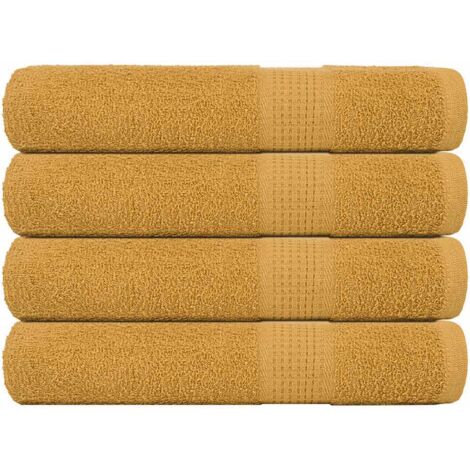 Sauna Towels 4 pcs Gold 80x200 cm 360 gsm 100% Cotton vidaXL
