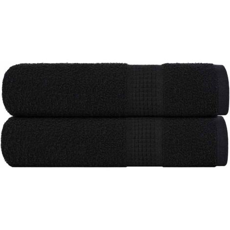 Shower Towels 2 pcs Black 70x140 cm 360 gsm 100% Cotton vidaXL