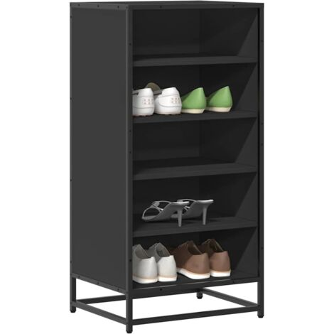 Shoe Rack Black 48x38x97.5 cm Engineered Wood vidaXL (1/5)