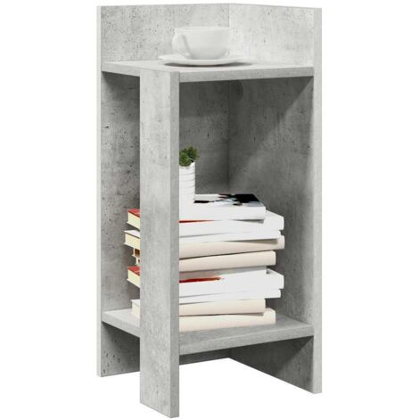 Side Tables 2 pcs with Shelf Concrete Grey 25.5x27x60 cm vidaXL