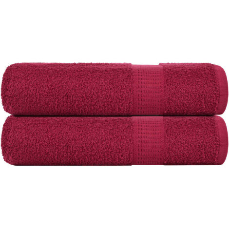 Shower Towels 2 pcs Bordeaux 70x140 cm 360 gsm 100% Cotton vidaXL