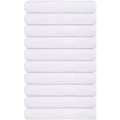 Towels 10 pcs White 100x200 cm 360 gsm 100% Cotton vidaXL
