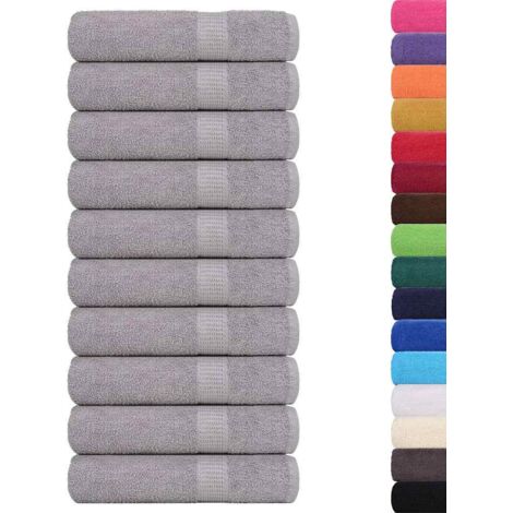 Hand Towels 10 pcs Grey 50x100 cm 360 gsm 100% Cotton vidaXL