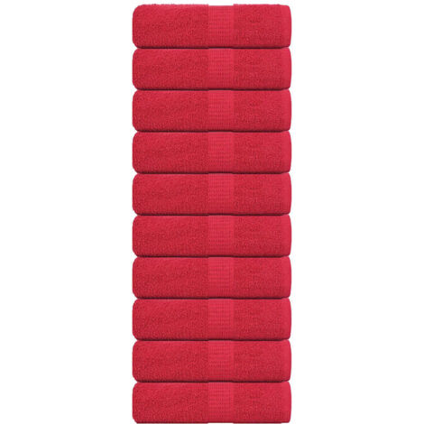 Guest Towels 10 pcs Red 30x50 cm 360 gsm 100% Cotton vidaXL