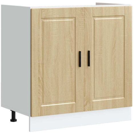 Sink Base Cabinet "Porto" Sonoma Oak 80x46x81.5 cm Engineered Wood vidaXL