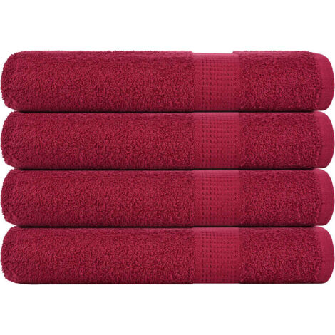 Towels 4 pcs Bordeaux 100x200 cm 360 gsm 100% Cotton vidaXL