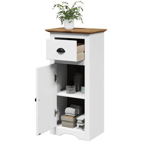 Bathroom Cabinet BODO White and Brown 44x30x90 cm vidaXL (1/5)