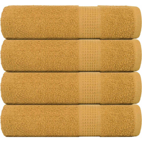 Bath Towels 4 pcs Gold 100x150 cm 360 gsm 100% Cotton vidaXL