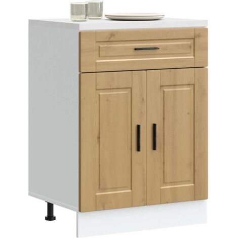 Kitchen Base Cabinet Porto Artisan Oak Engineered Wood vidaXL