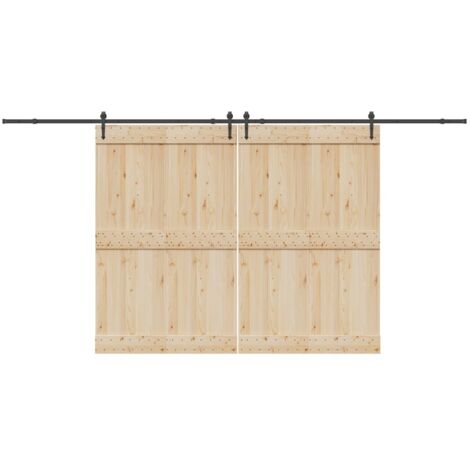 Sliding Door Hardware Kit 427 cm Steel Black vidaXL