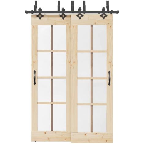 Sliding Door Hardware Kit 152,5 cm Steel Black vidaXL
