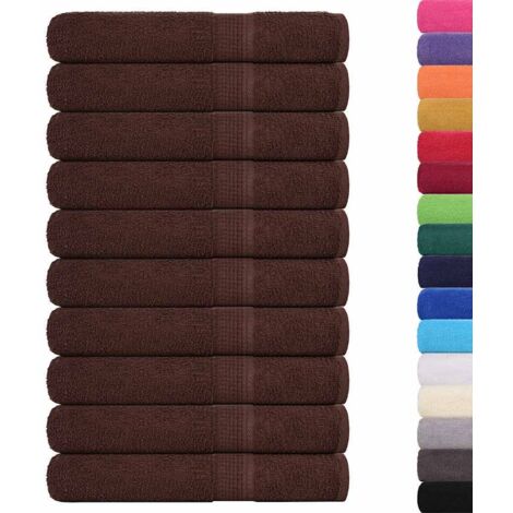 Towels 10 pcs Brown 100x200 cm 360 gsm 100% Cotton vidaXL