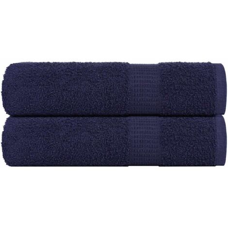 Shower Towels 2 pcs Navy Blue 70x140 cm 360 gsm 100% Cotton vidaXL
