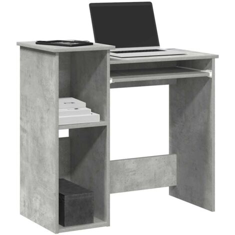 Desk with Shelves Concrete Grey 84x40x78 cm Engineered Wood vidaXL (1/5)