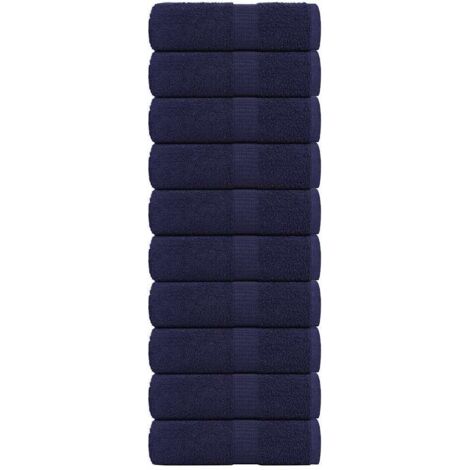 Wash Towels 10 pcs FROGN Navy Blue 30x30 cm 100% Cotton vidaXL