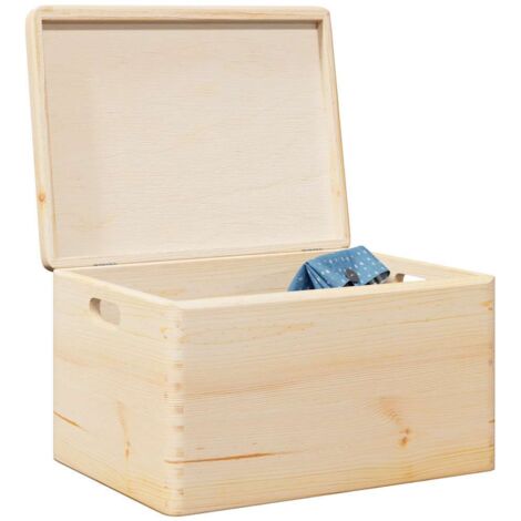Wooden Box with Lid and Handles 40x30x23 cm Solid Wood Pine vidaXL (1/5)